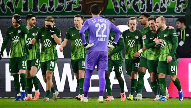 Wolfsburg durfte spät über den Heimsieg jubeln.