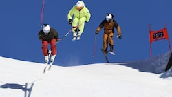 Beat Feuz, Marc Berthod und Felix Neureuther (von li. nach re.) sorgten 2025 für spektakuläre ...