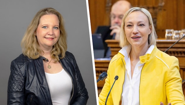 Michaela Löff, Klubobfrau der ÖVP-Donaustadt, und Gemeinderätin Caroline Hungerländer