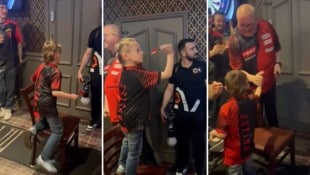 Alfie Melniks (6) besiegte sein großes Idol Stephen Bunting.