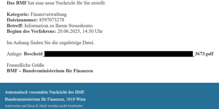 Das gefälschte Mail