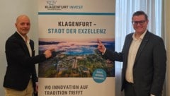 Stadtrat Julian Geier (r) und Südquartier-Geschäftsführer Andreas Fritz wollen die Wirtschaft ...