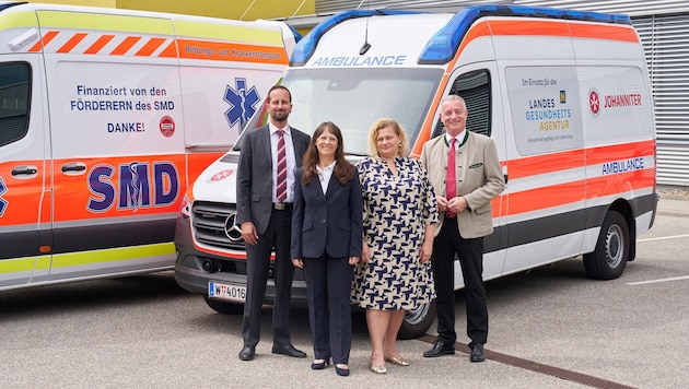Vertreter des SMD, der Johanniter und der LGA beim Start der Kooperation.