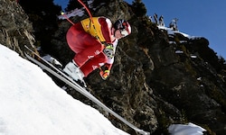 Stefan Babinsky raste beim Super-G in Wengen erstmals aufs Stockerl.