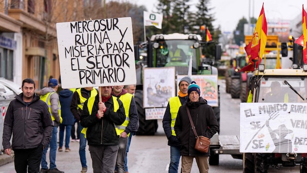 Protest gegen das Mercosur-Abkommen in Spanien