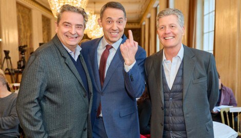 Roščić launig, flankiert vom ORF-Kult-Duo Christoph Wagner-Trenkwitz und Karl Hohenlohe