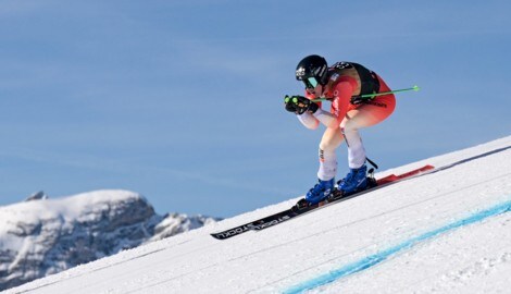 Der Lochauer Kilian Böck machte auch im Schweizer „Levada“-Rennanzug auf der Lauberhorn-Abfahrt ...