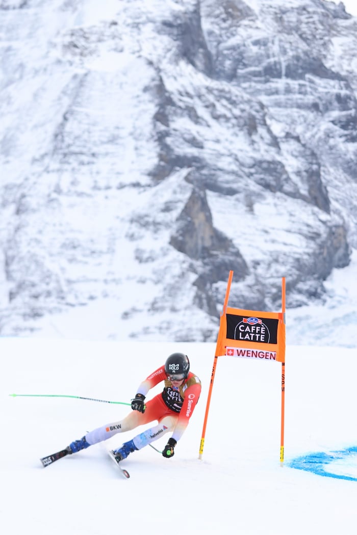 Kilian Böck war sowohl in den Abfahrtstrainings als auch im Super-G am Freitag als Vorläufer im ...