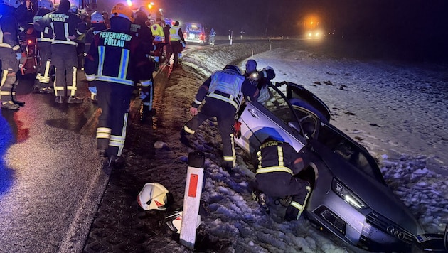 Nächtlicher Einsatz für Polizei, Rettung und Feuerwehr Pöllau