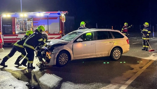 Die Feuerwehr Haid räumte die Unfallstelle.