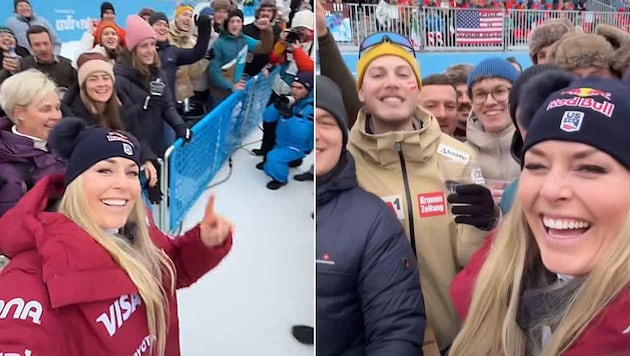 Lindsey Vonn hatte in Tarvisio ihre Freude mit den österreichischen Fans.
