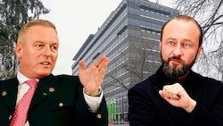 Die Energie Steiermark senkt ihre Tarife – zur Freude von Mario Kunasek (links) und Max ...