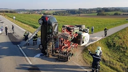 Diese Bilder gingen durch ganz Europa. Der Lenker hatte nur geringe Blessuren.