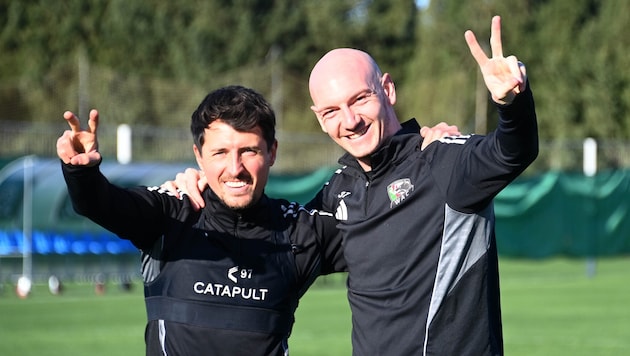 Gute Laune! Die versprühen Alessandro Schöpf und Nico Wimmer (v. li.).