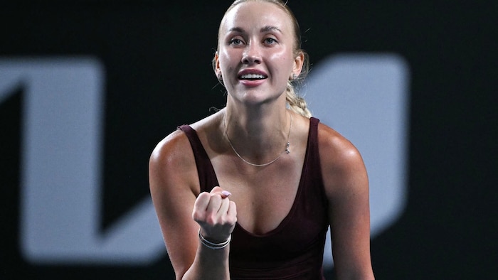 Anastasia Potapova jubelte über ihren Erstrundensieg in Melbourne.