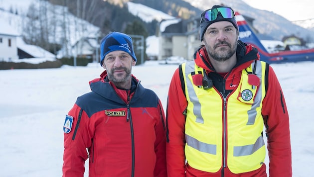 Wolfgang Murer (Alpine Police) and Stefan Schröck (Mountain Rescue, right) were on duty over the ...