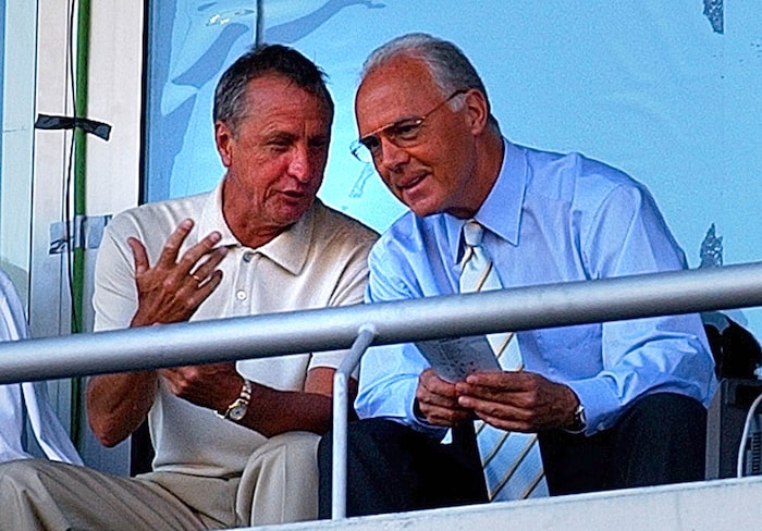 Johann Cruyff mit Franz Beckenbauer