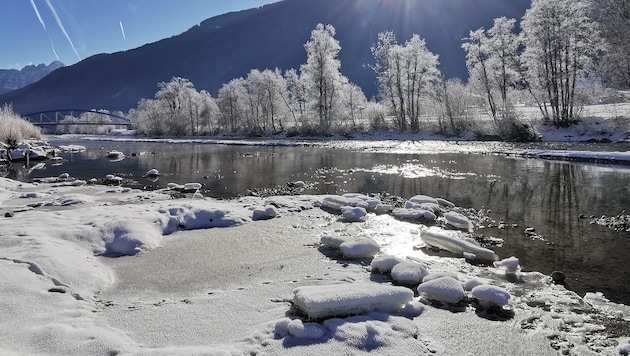 „Krone“-Leser Werner Buchacher gelang dieser winterliche Schnappschuss der Gail in ...