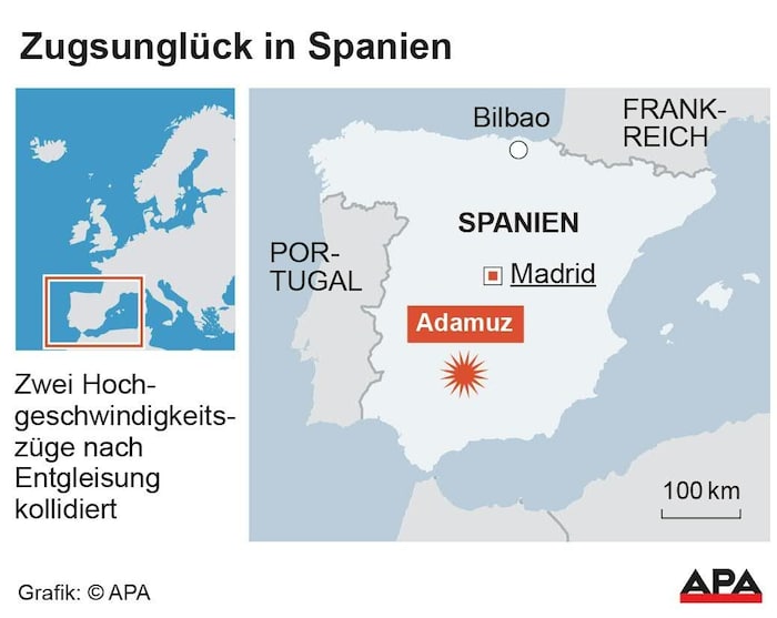 The accident occurred in Adamuz in southern Spain.