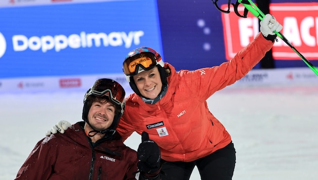 Rollstuhl-Tennisspieler Nico Langmann und das frühere Ski-Ass Nicole Hosp traten als Team bei ...