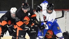 Gallin mit Markus Nageler (li.) und Fabian Ambrosch von Göriach lieferten sich einen heißen ...