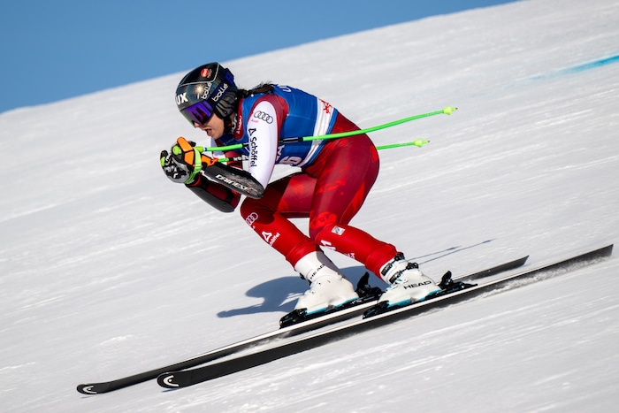 Lena Wechner holte sich bereits ihr zweites EC-Podest in St. Anton. 2023 war sie auf der ...