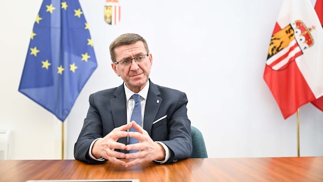 Markus Achleitner (er wird im April 57) ist seit 2018 zuständiger Landesrat für Wirtschaft. ...