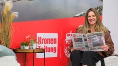 Elisabeth Görgl zu Besuch in der Redaktion der OÖ-„Krone“.
