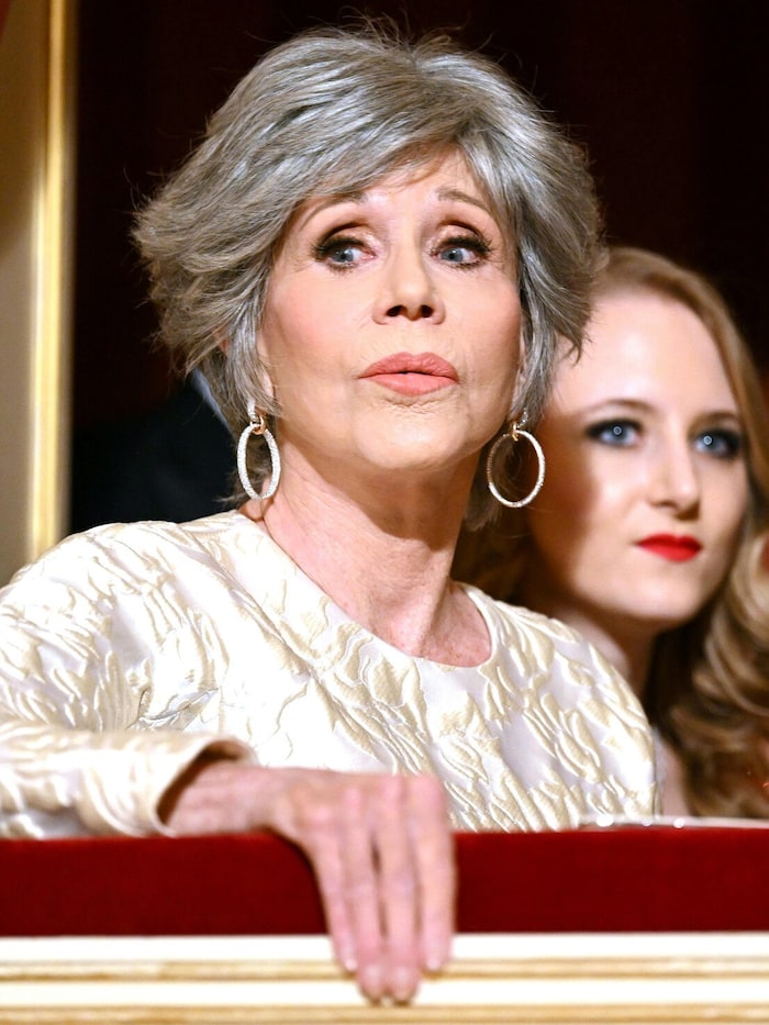 Jane Fonda in einer der begehrten Logen am Wiener Opernball.