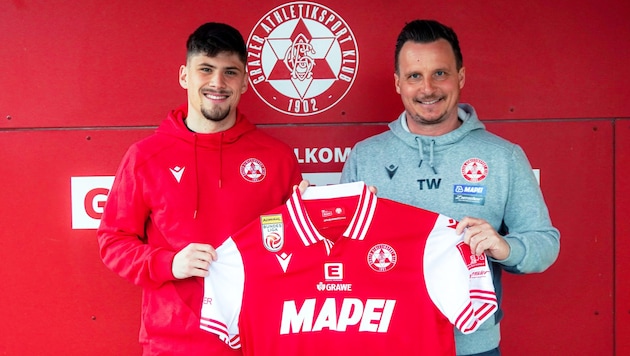 Sportchef Tino Wawra (re.) holte Leon Klassen nach Graz zum GAK.