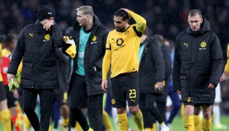 Hängende Köpfe bei den Dortmundern.