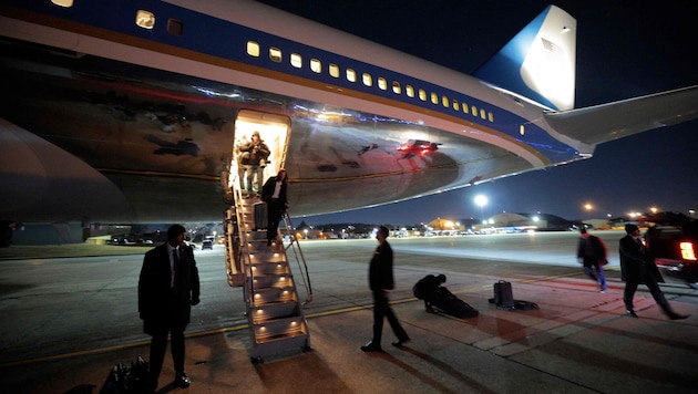 Air Force One had to land back at Joint Base Andrews in the meantime.