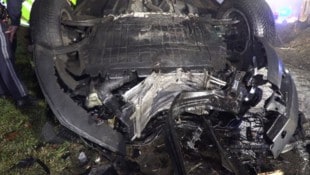 Das Unfallwrack in Hard. 