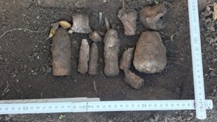 Die alten Granaten aus dem Weltkrieg wurden am Johannesberg gefunden.