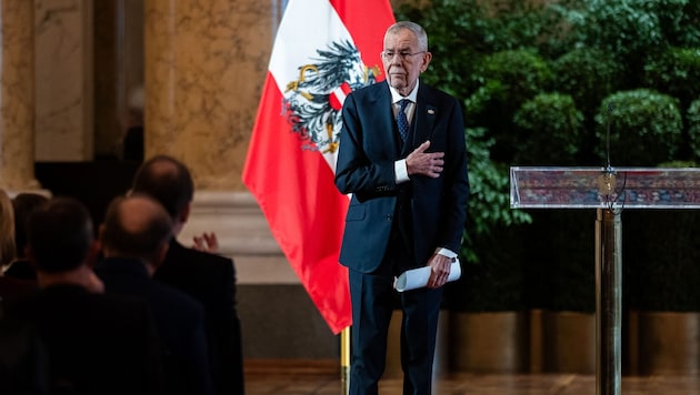 Van der Bellen hat beim Neujahrsempfang der Botschafterinnen und Botschafter mit den USA ...