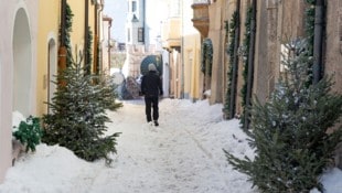 Nicht nur die Waldaufstraße wurde in einen Schneelaufsteg verwandelt. 