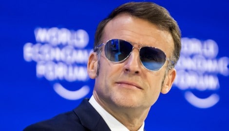 Das stilvolle Accessoire von Emmanuel Macron sorgte beim Weltwirtschaftsforum in Davos für ...