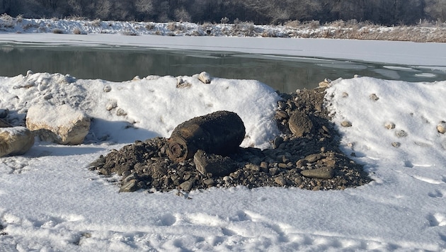 Diese Fliegerbombe wurde in Langenwang freigelegt.