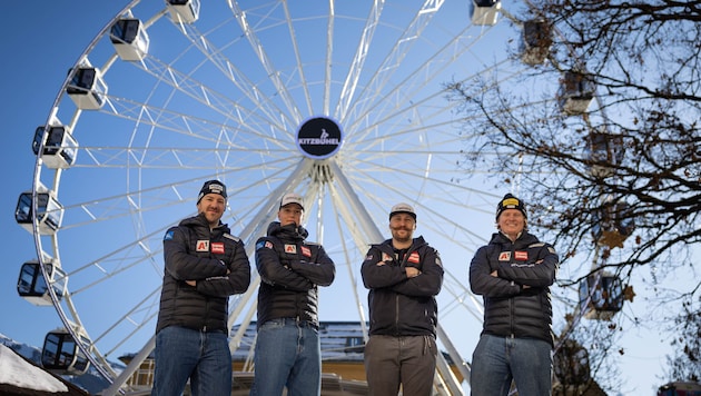 Diese vier Burschen schmeißen sich nicht nur die Streif hinunter, sondern wagen sich über die ...