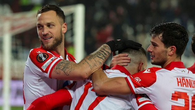 Marko Arnautovic (l.) hatte am Donnerstagabend gut lachen.