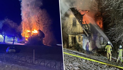 Ende Dezember stand das Abbruchhaus in Flammen.