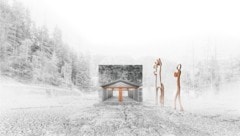 Künftiger Museumspavillon: Erinnerung an die Baracke und Kunstwerke von Seiji Kimoto.