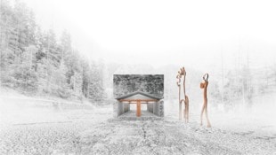 Künftiger Museumspavillon: Erinnerung an die Baracke und Kunstwerke von Seiji Kimoto.