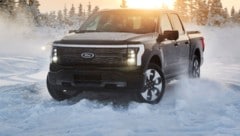 Ein F-150 Lightning von Ford – der US-Autohersteller testete seinen Elektro-Pick-up auch bereits ...
