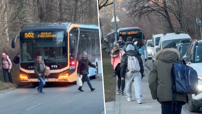 Auch am Mittwoch mussten die Fahrgäste aus dem Bus aussteigen und den Anstieg zu Fuß bewältigen.
