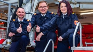 Das neue Kommando der Stadtfeuerwehr: Riegler, Fryn und Gaschinger 