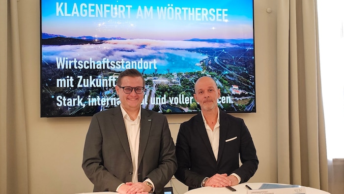 VP-Stadtrat Julian Geier und Südquartier-Geschäftsführer Andreas Fritz kämpfen gegen Leerstand.