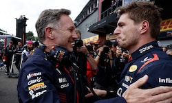 Christian Horner (li.) und Max Verstappen
