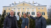Historiker Günter Fuhrmann, Vizebürgermeisterin Sabina Doria und Bürgermeister Berhard ...