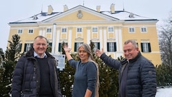 Historiker Günter Fuhrmann, Vizebürgermeisterin Sabina Doria und Bürgermeister Berhard ...